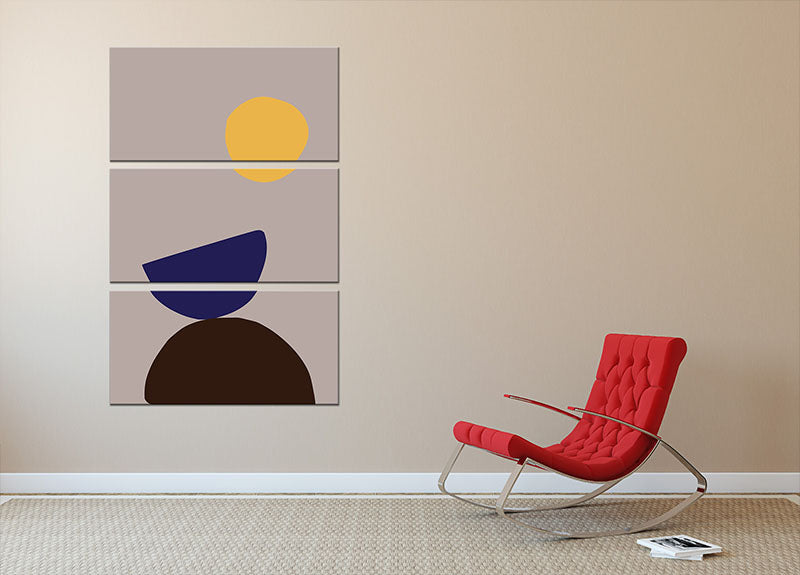 Organic Shapes 07 3 Split Panel Canvas Print - Canvas Art Rocks - 2