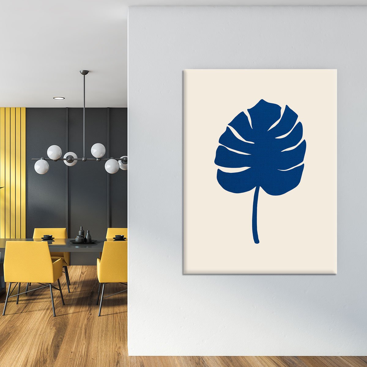 Monstera Canvas Blue Canvas Print or Poster - Canvas Art Rocks - 4