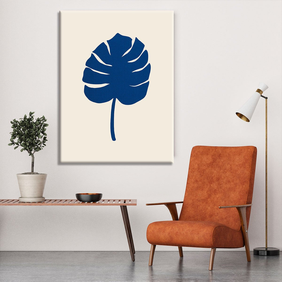 Monstera Canvas Blue Canvas Print or Poster - Canvas Art Rocks - 6