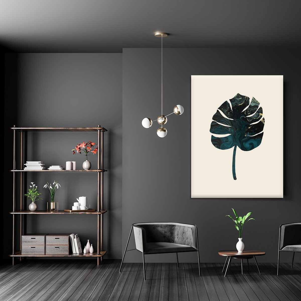 Monstera Marble Green Canvas Print or Poster - Canvas Art Rocks - 5