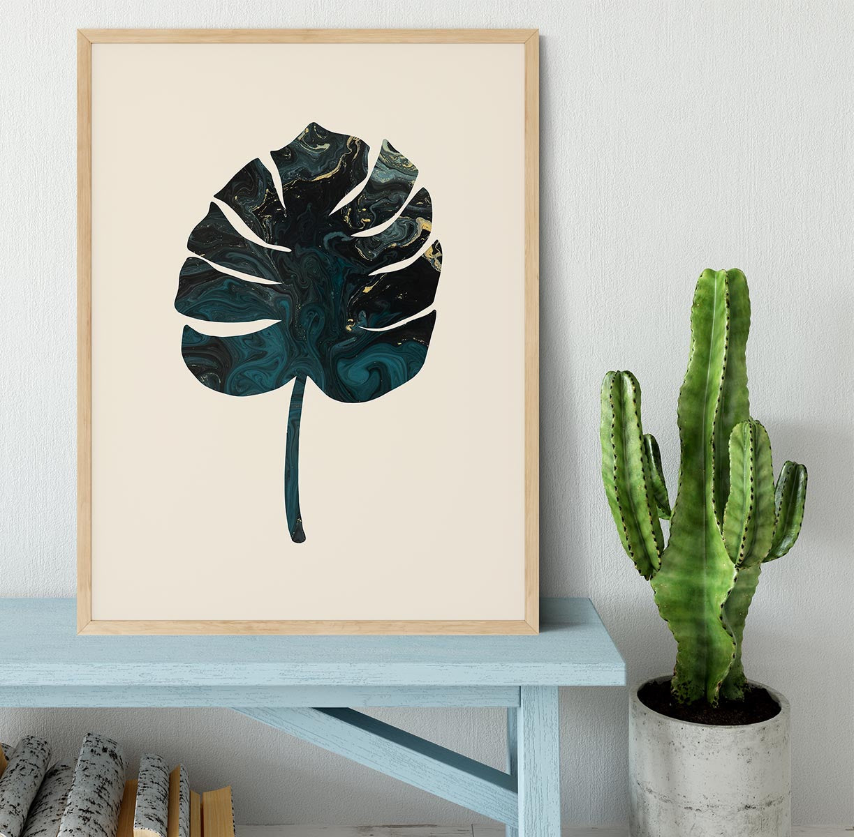 Monstera Marble Green Framed Print - Canvas Art Rocks - 4