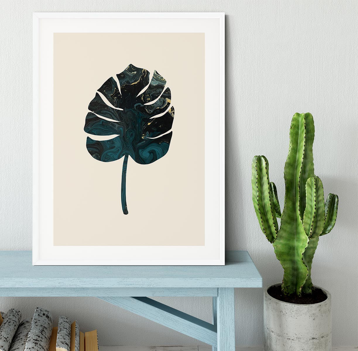 Monstera Marble Green Framed Print - Canvas Art Rocks - 5