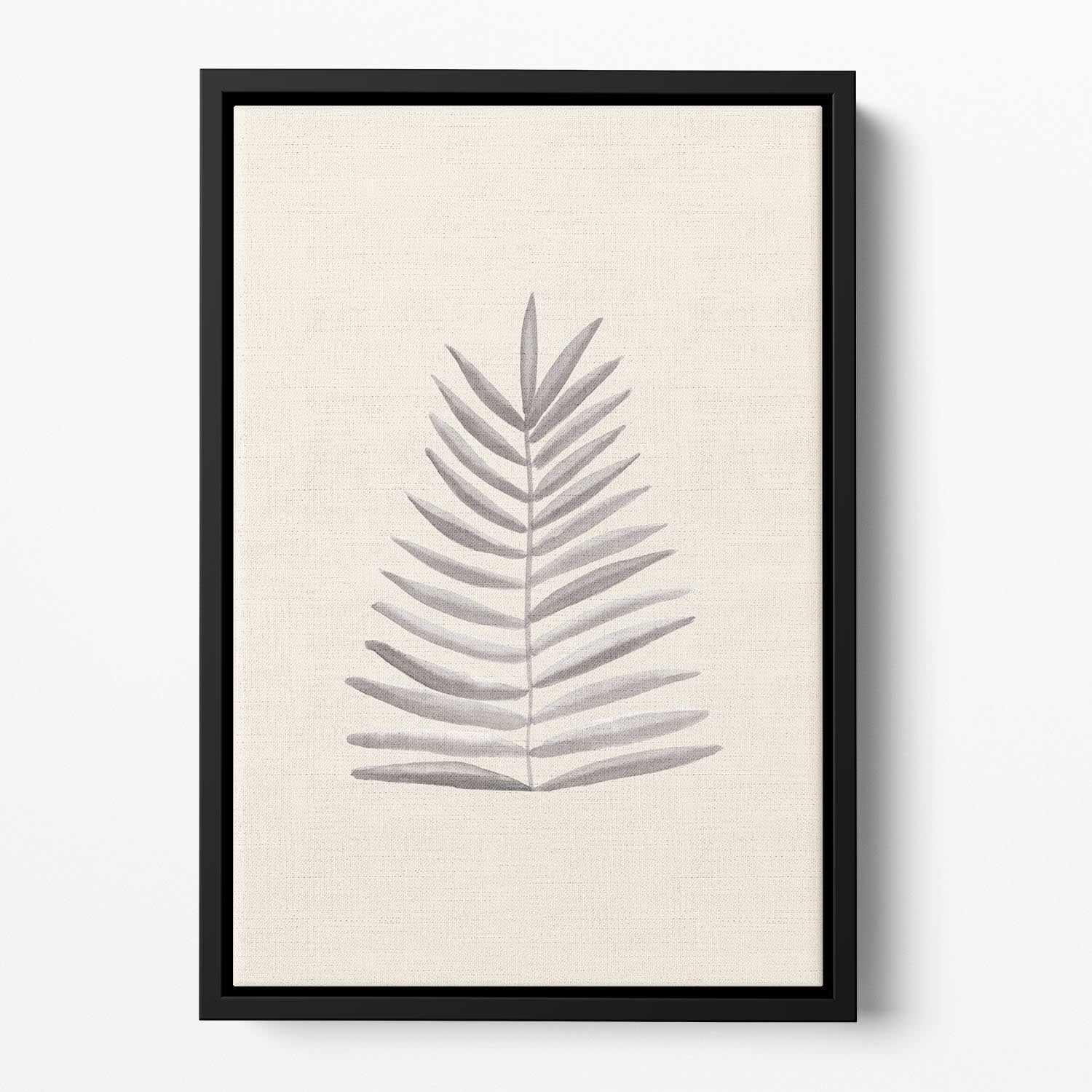 Palm Leaf Ink Floating Framed Canvas - Canvas Art Rocks - 2