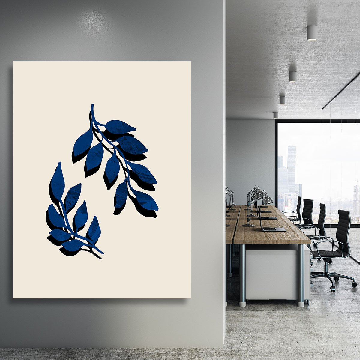 Blue Twig Brush Canvas Print or Poster - Canvas Art Rocks - 3