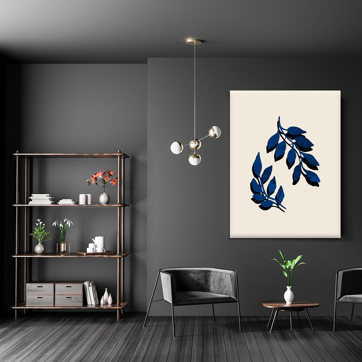 Blue Twig Brush Canvas Print or Poster - Canvas Art Rocks - 5