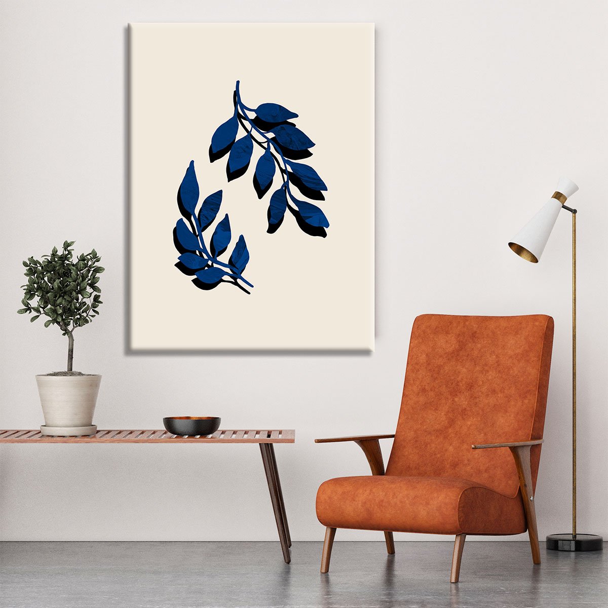 Blue Twig Brush Canvas Print or Poster - Canvas Art Rocks - 6
