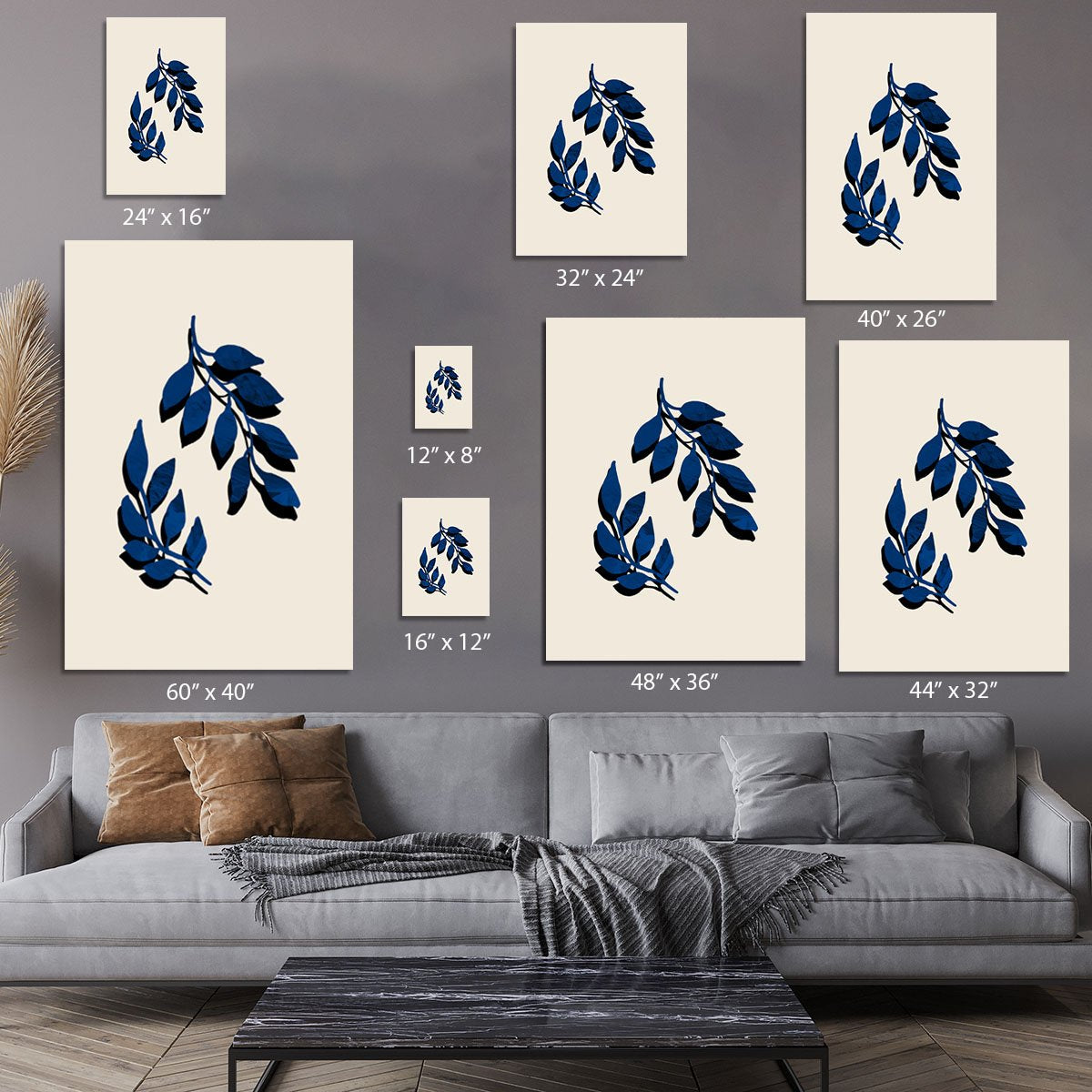 Blue Twig Brush Canvas Print or Poster - Canvas Art Rocks - 7