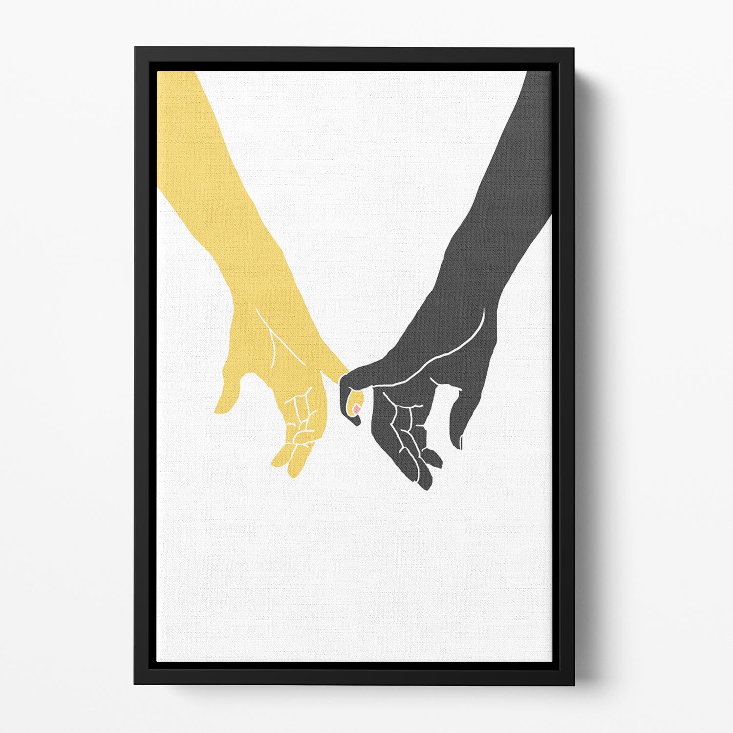 Hands Pinky Floating Framed Canvas - Canvas Art Rocks - 2