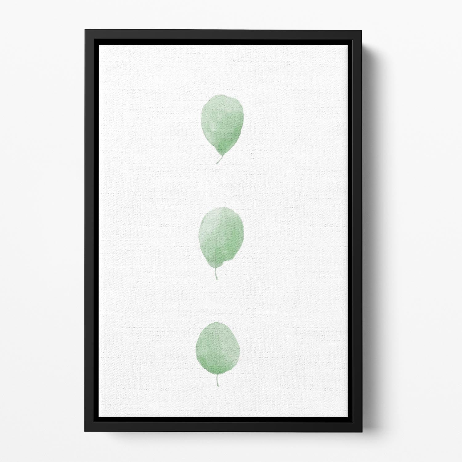 Birch Leaves in Row Floating Framed Canvas - Canvas Art Rocks - 2