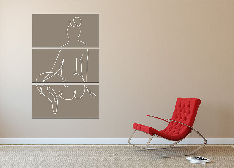 Sitting Down 02 3 Split Panel Canvas Print - Canvas Art Rocks - 2