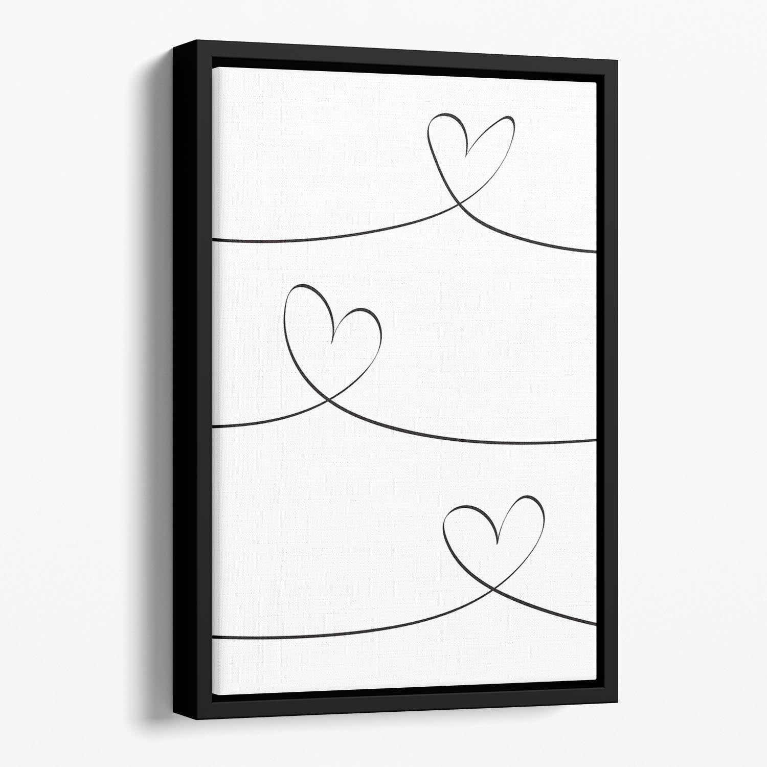 One Line 02 Floating Framed Canvas - Canvas Art Rocks - 1