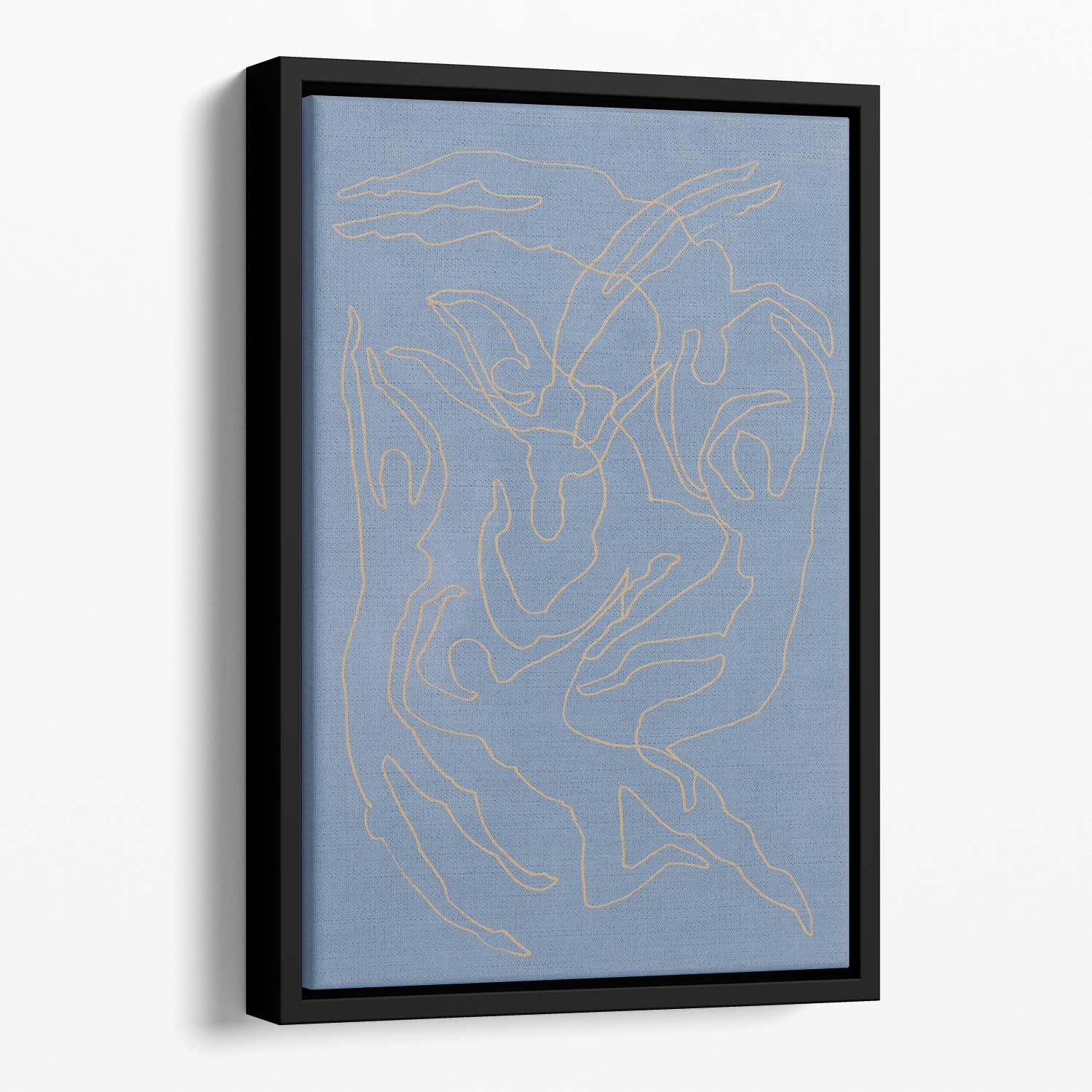 Blue Swimmers Floating Framed Canvas - Canvas Art Rocks - 1