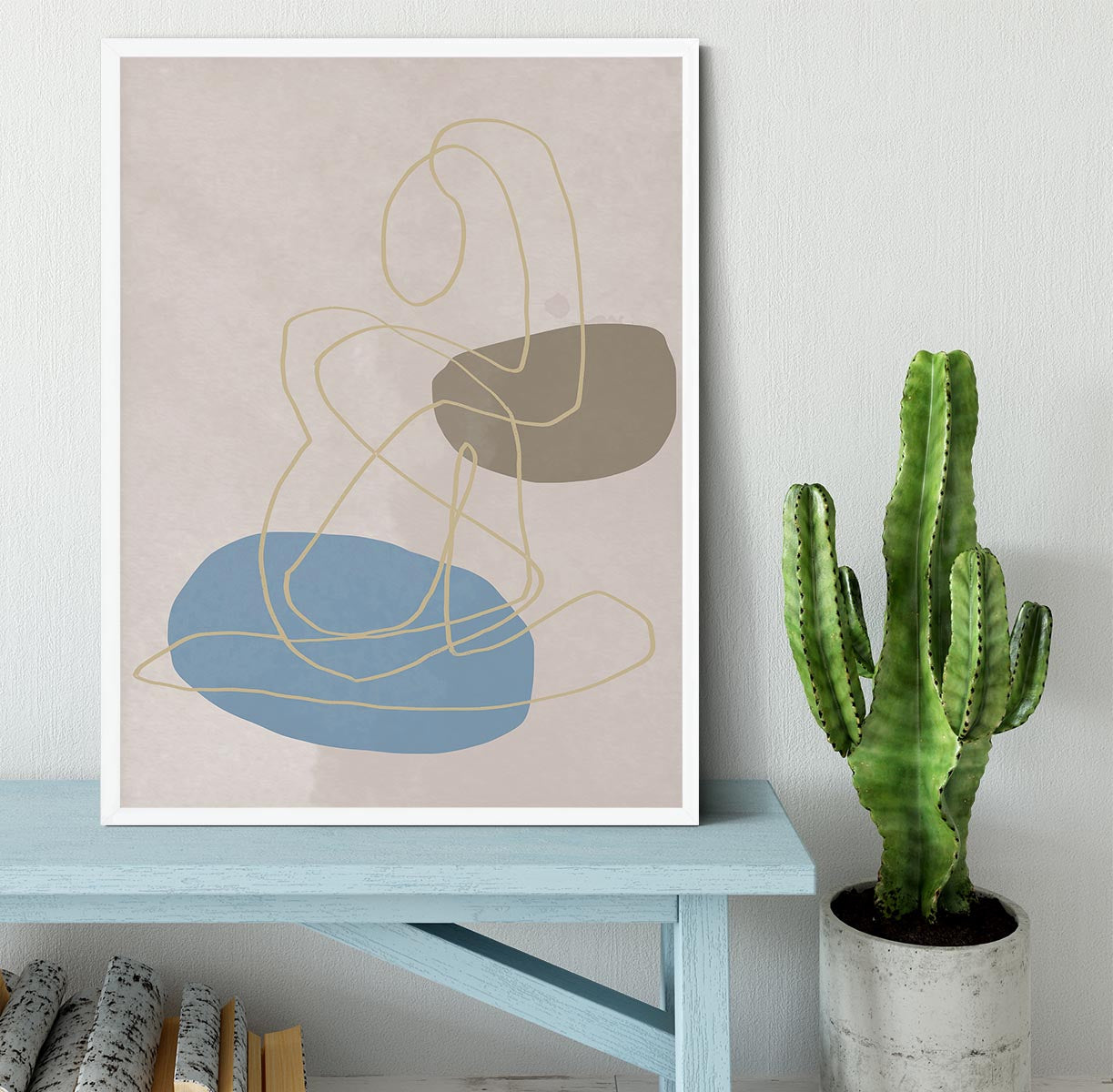 Golden Lines Framed Print - Canvas Art Rocks -6