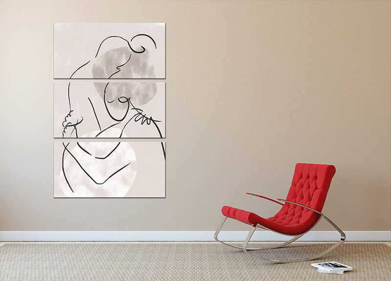 The Hug 3 Split Panel Canvas Print - Canvas Art Rocks - 2