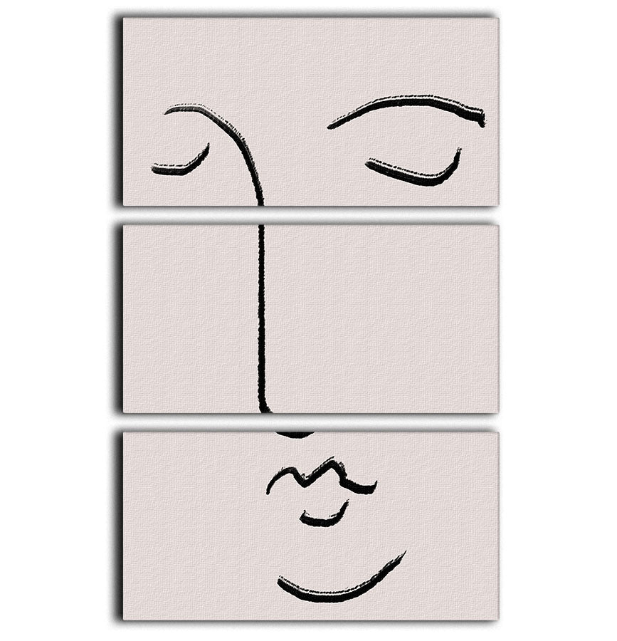 Closed Eyes 3 Split Panel Canvas Print - Canvas Art Rocks - 1