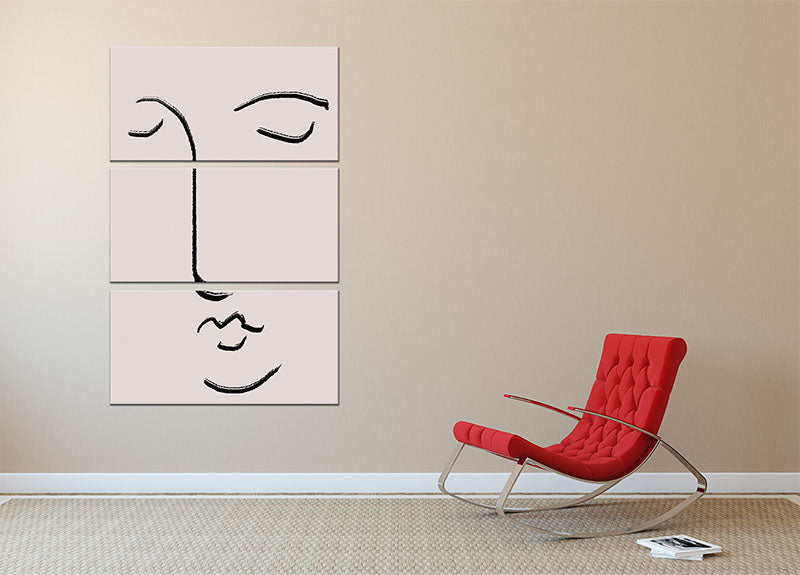 Closed Eyes 3 Split Panel Canvas Print - Canvas Art Rocks - 2