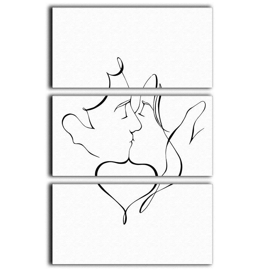The Kiss 3 Split Panel Canvas Print - Canvas Art Rocks - 1