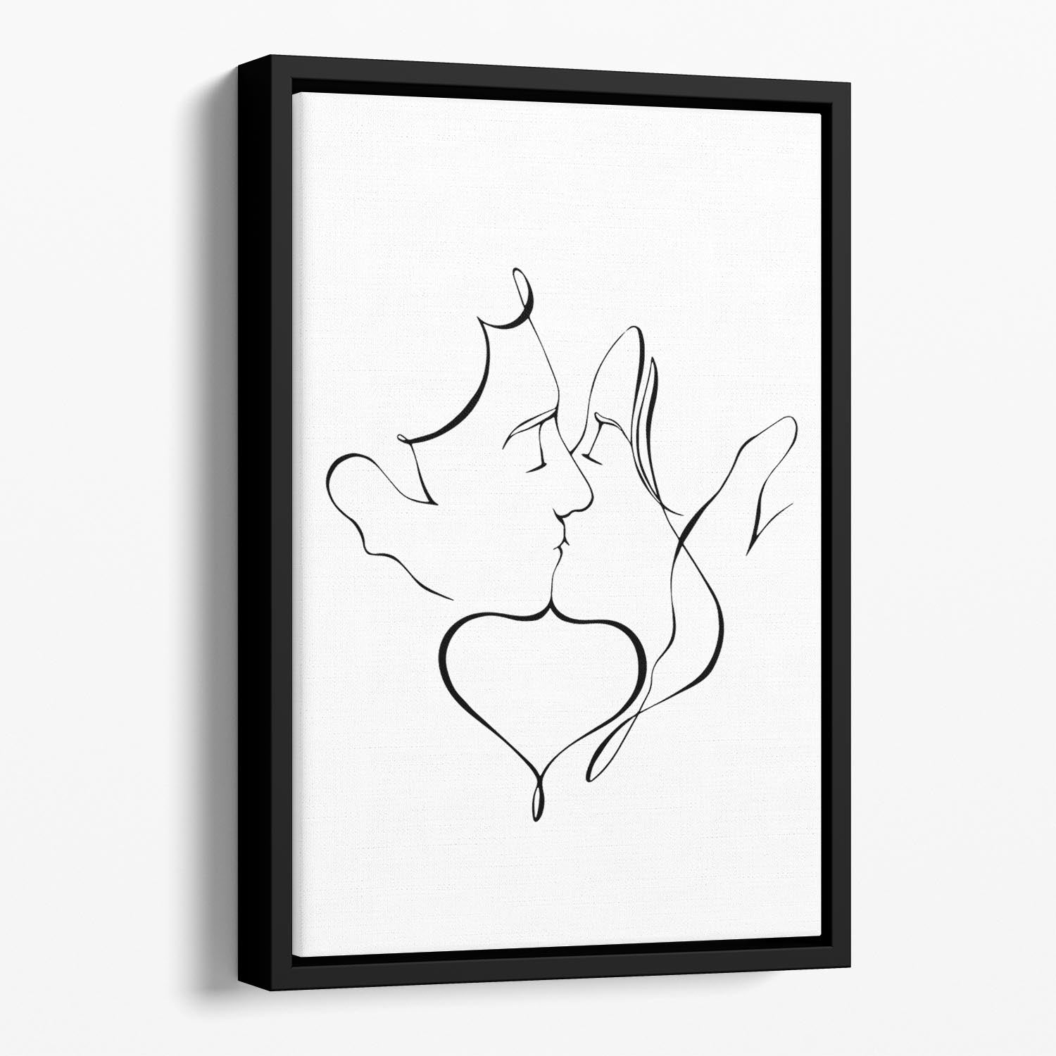 The Kiss Floating Framed Canvas - Canvas Art Rocks - 1