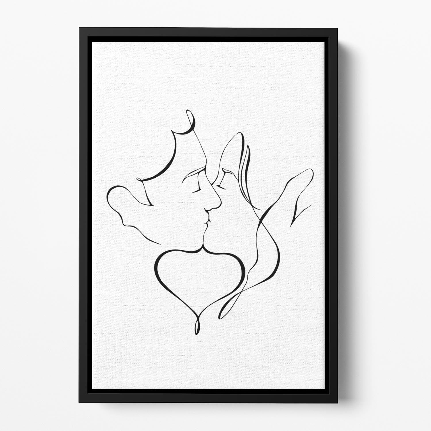 The Kiss Floating Framed Canvas - Canvas Art Rocks - 2