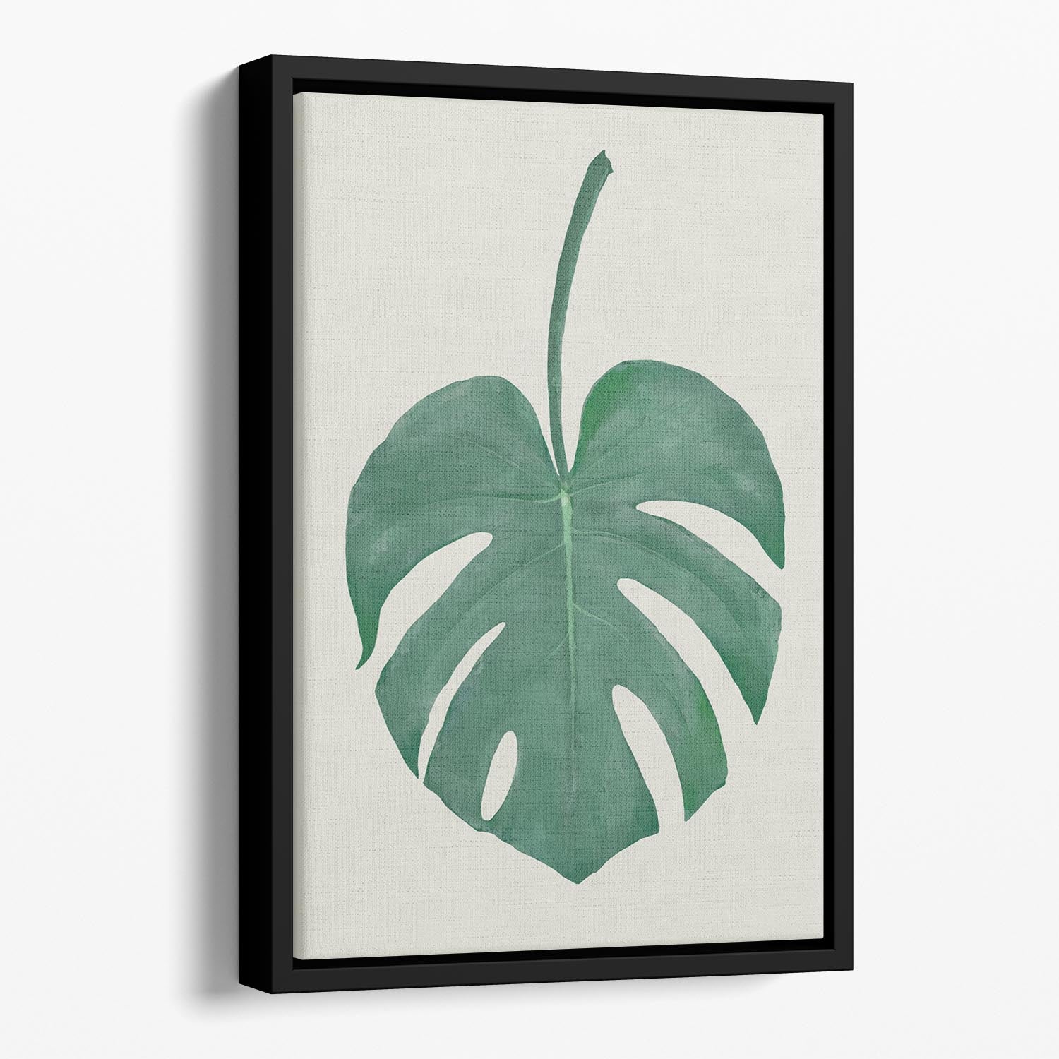 Monstera Aqua 05 Floating Framed Canvas - Canvas Art Rocks - 1