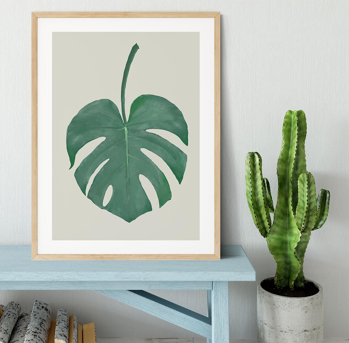 Monstera Aqua 05 Framed Print - Canvas Art Rocks - 3