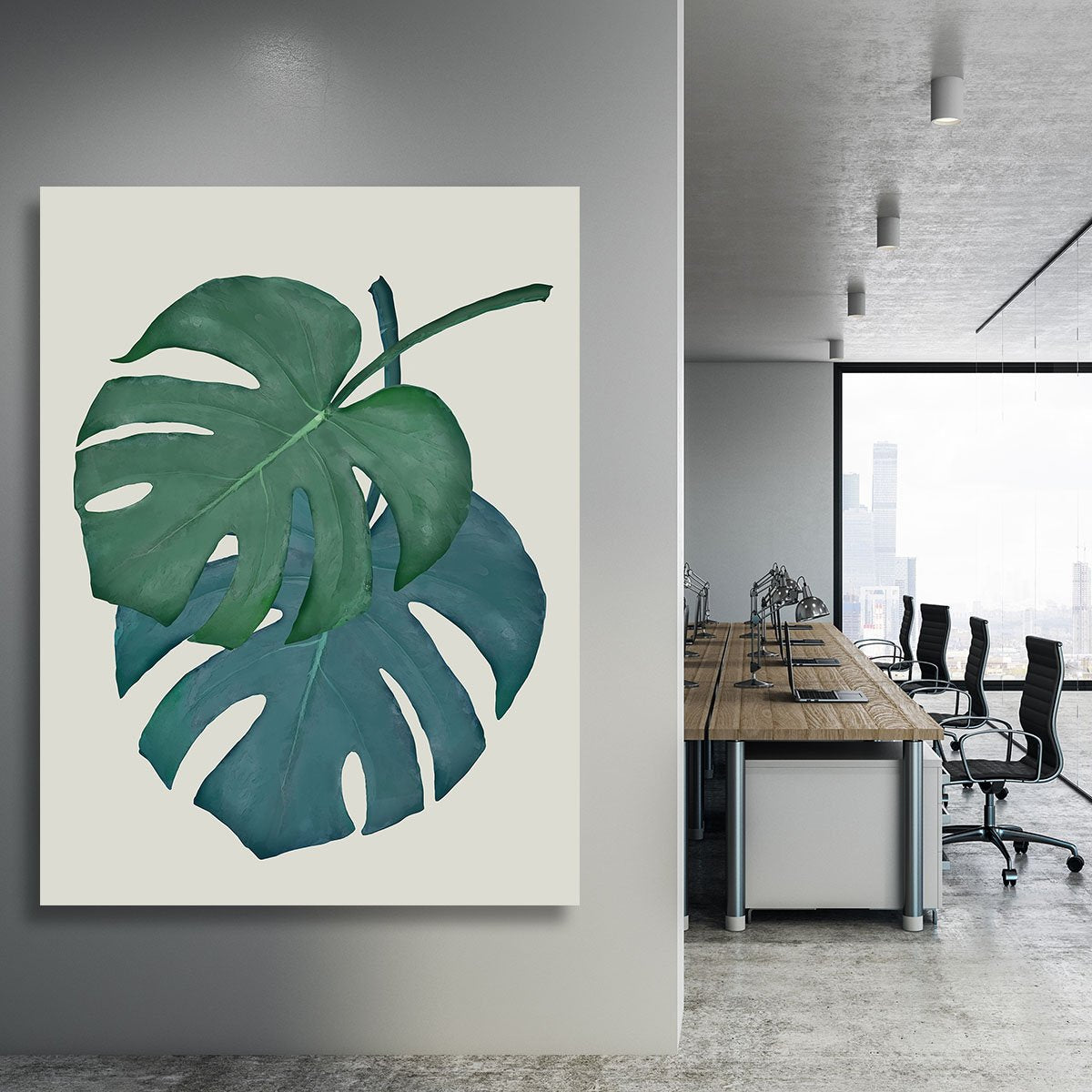 Monstera Aqua 06 Canvas Print or Poster - Canvas Art Rocks - 3