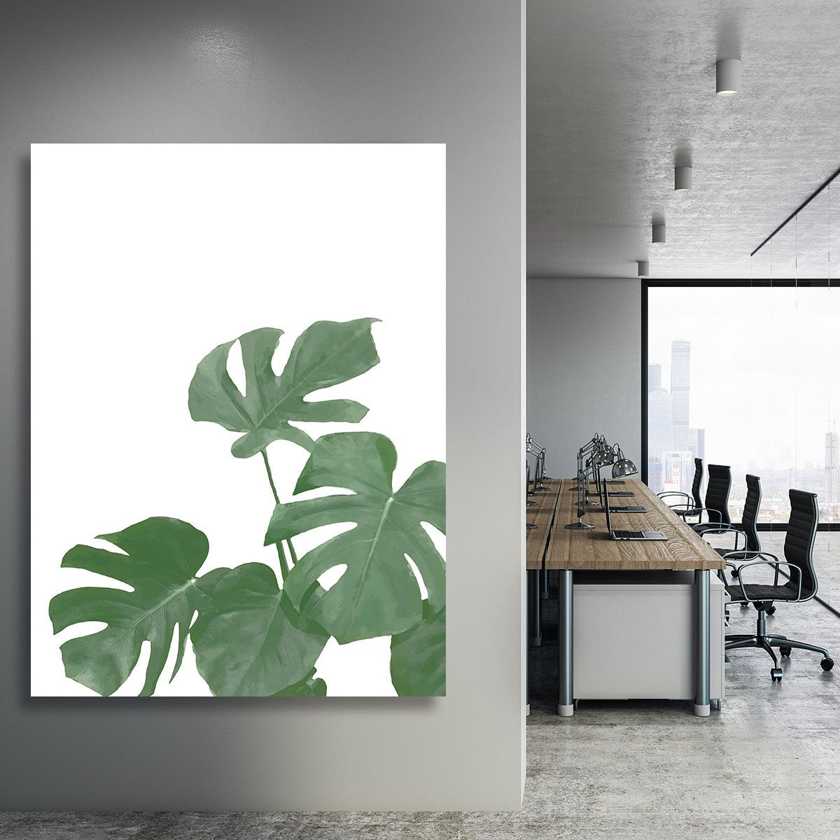 Monstera Aqua 04 Canvas Print or Poster - Canvas Art Rocks - 3