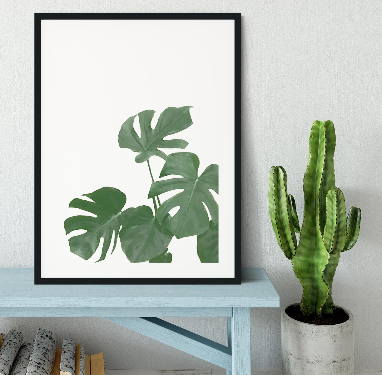 Monstera Aqua 04 Framed Print - Canvas Art Rocks - 1