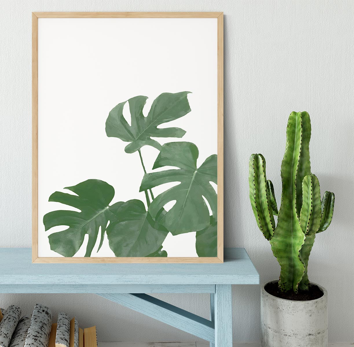 Monstera Aqua 04 Framed Print - Canvas Art Rocks - 4