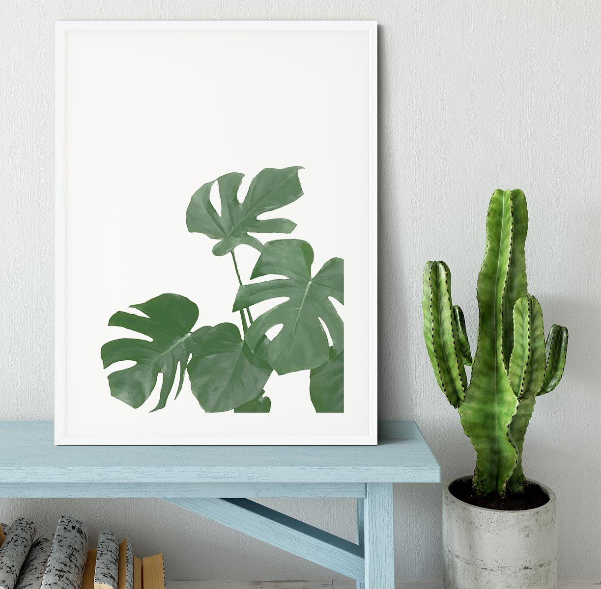 Monstera Aqua 04 Framed Print - Canvas Art Rocks - 5