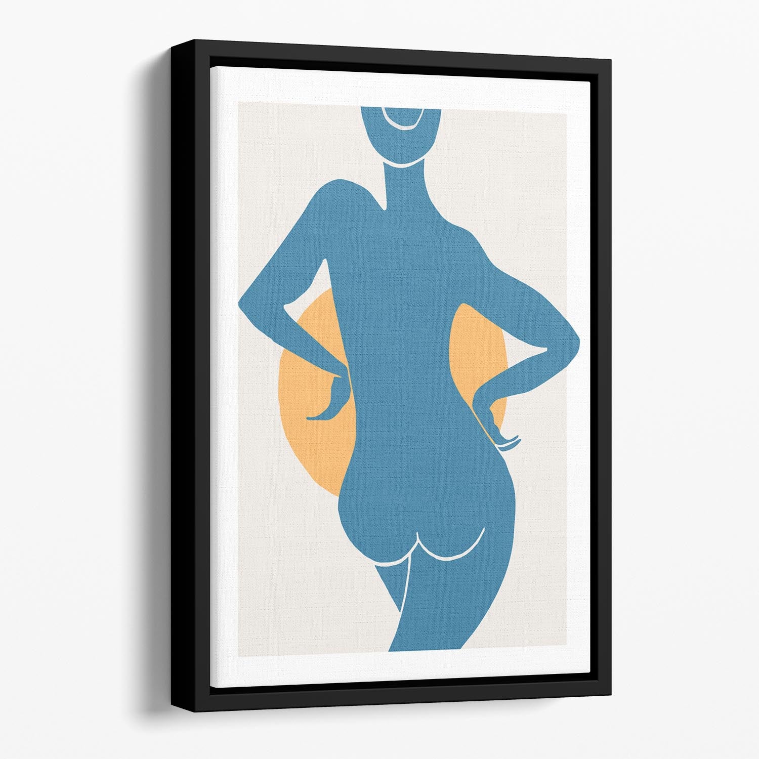 Blue Woman Floating Framed Canvas - Canvas Art Rocks - 1