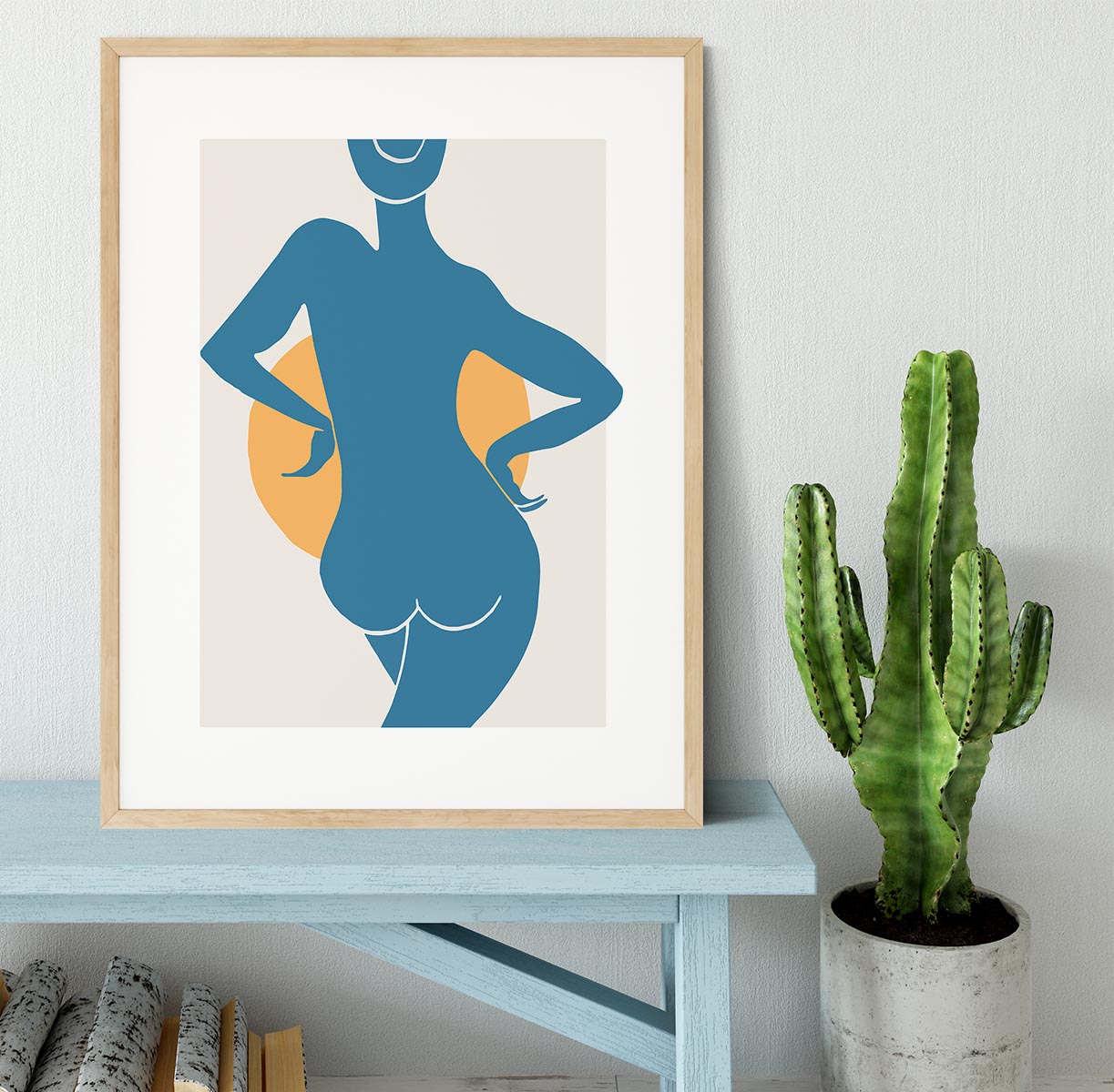 Blue Woman Framed Print - Canvas Art Rocks - 3