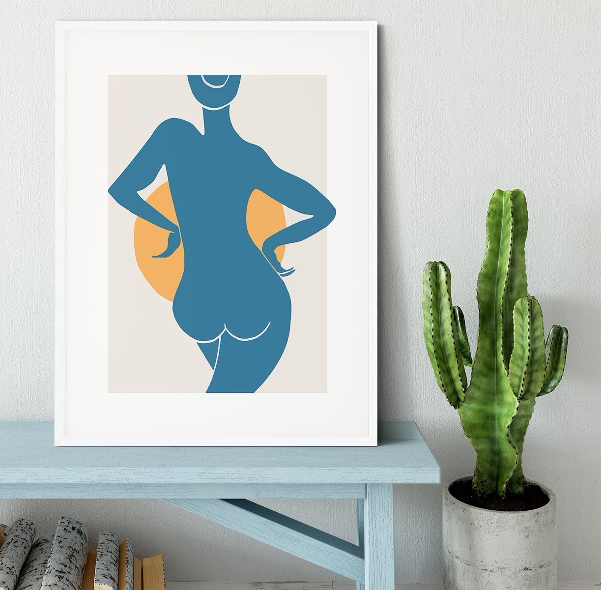 Blue Woman Framed Print - Canvas Art Rocks - 5