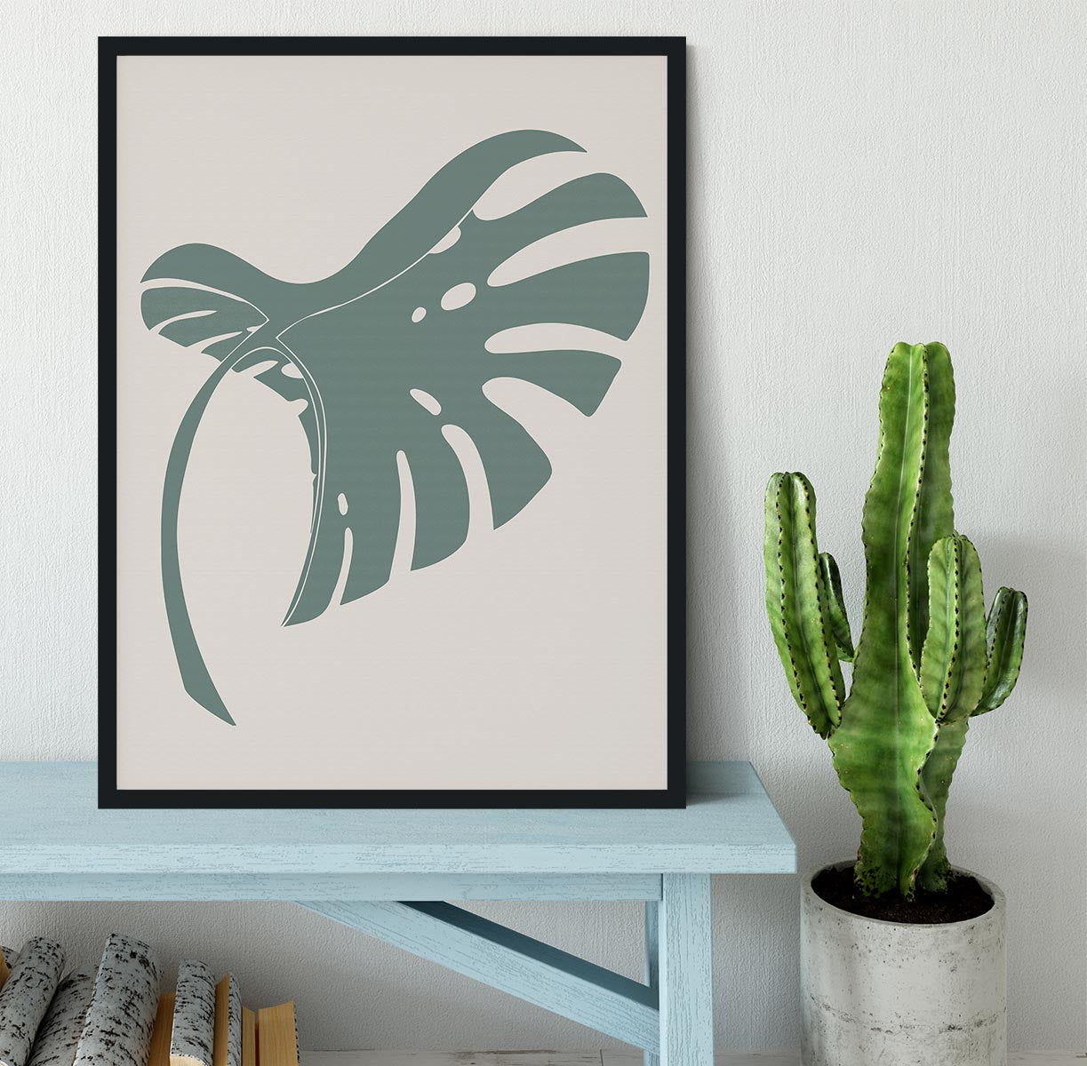 Monstera Bent Green Framed Print - Canvas Art Rocks - 2