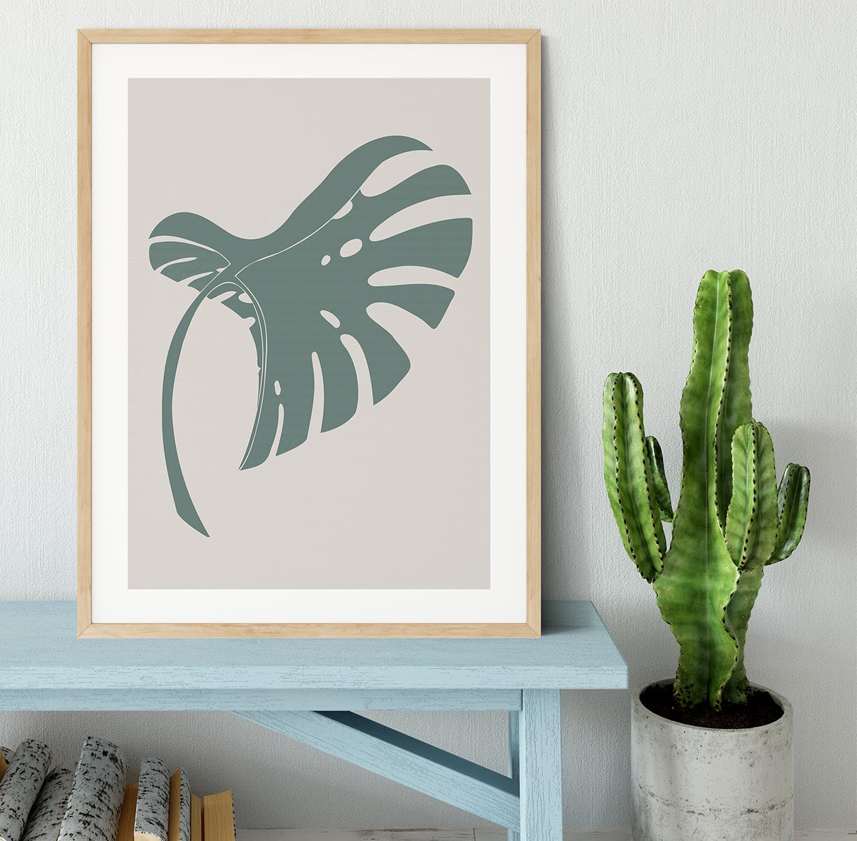 Monstera Bent Green Framed Print - Canvas Art Rocks - 3