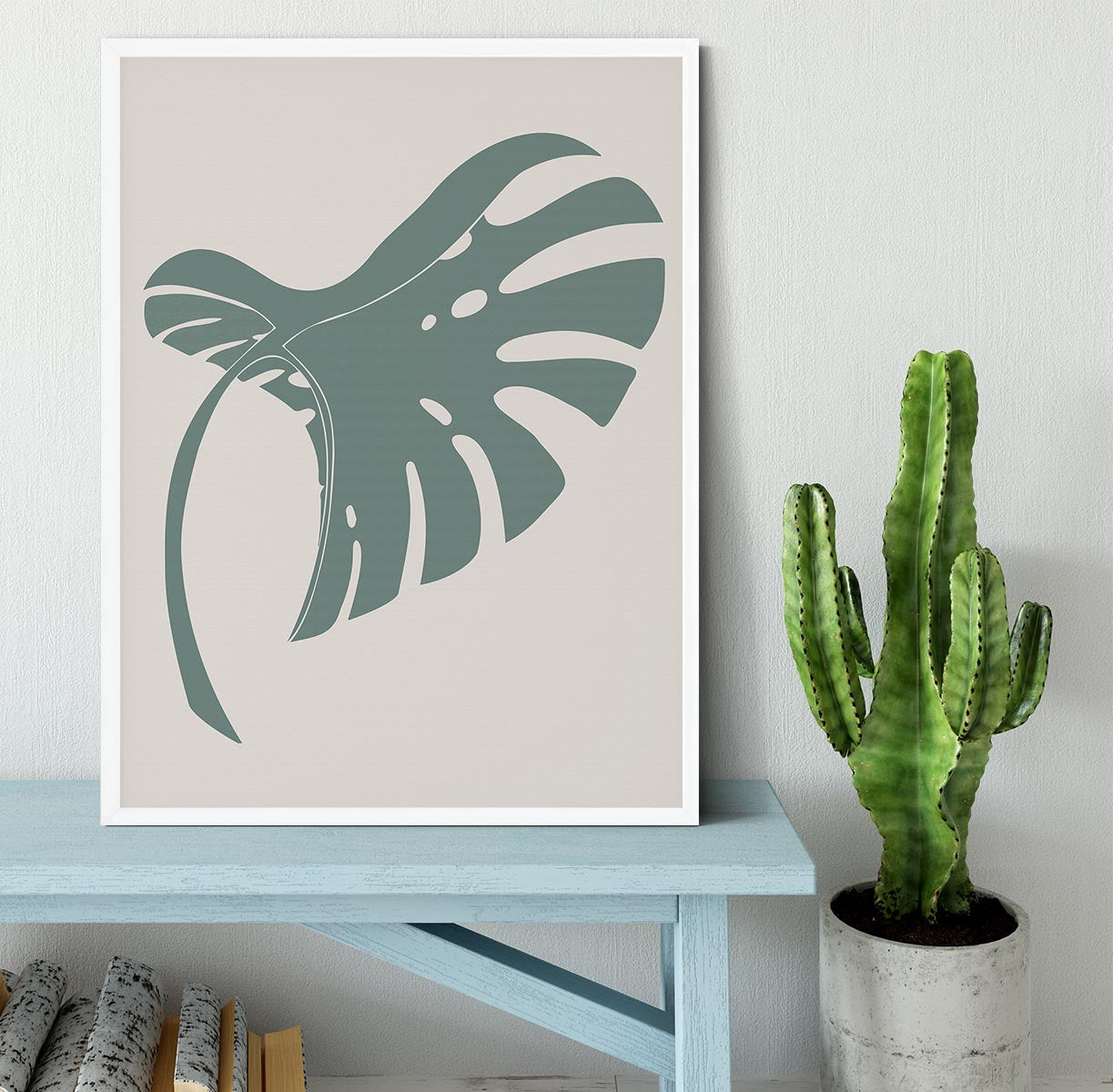 Monstera Bent Green Framed Print - Canvas Art Rocks -6