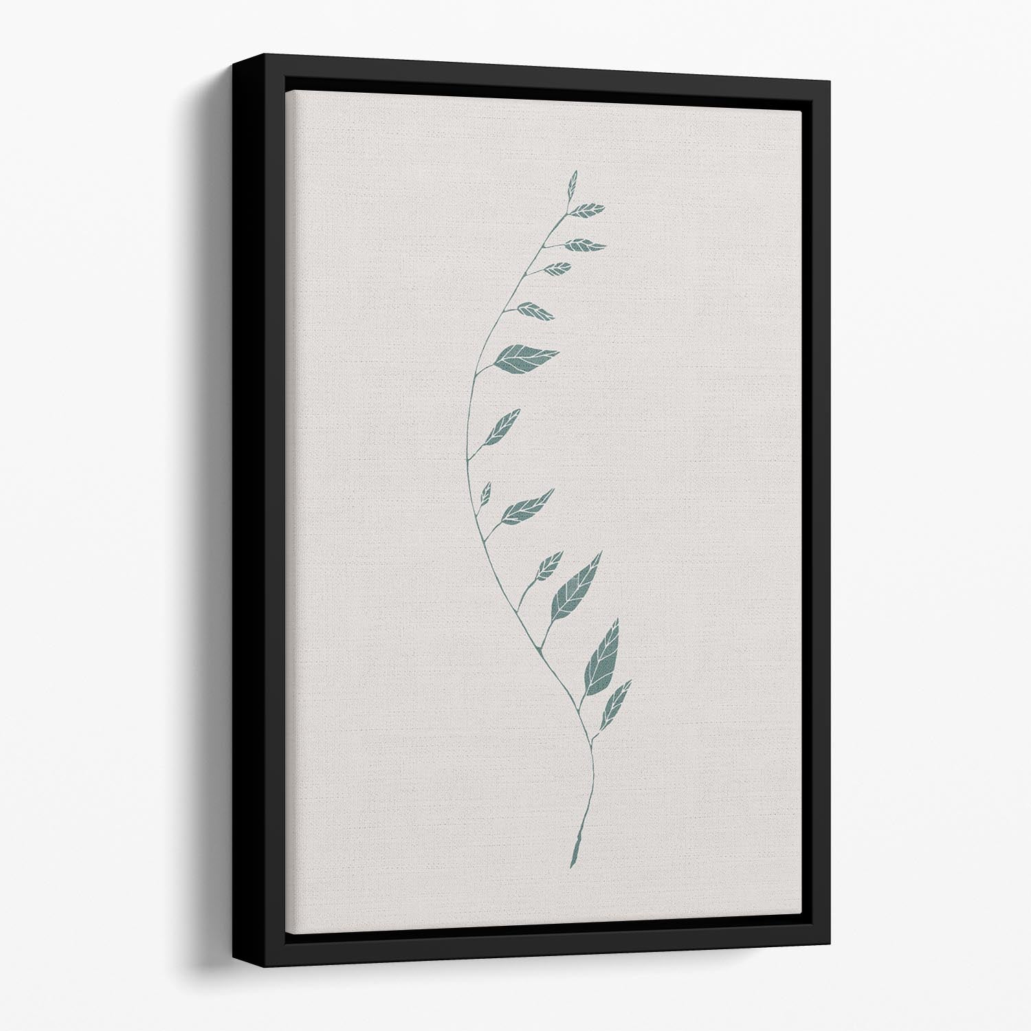 Wavy Branch Green Floating Framed Canvas - Canvas Art Rocks - 1