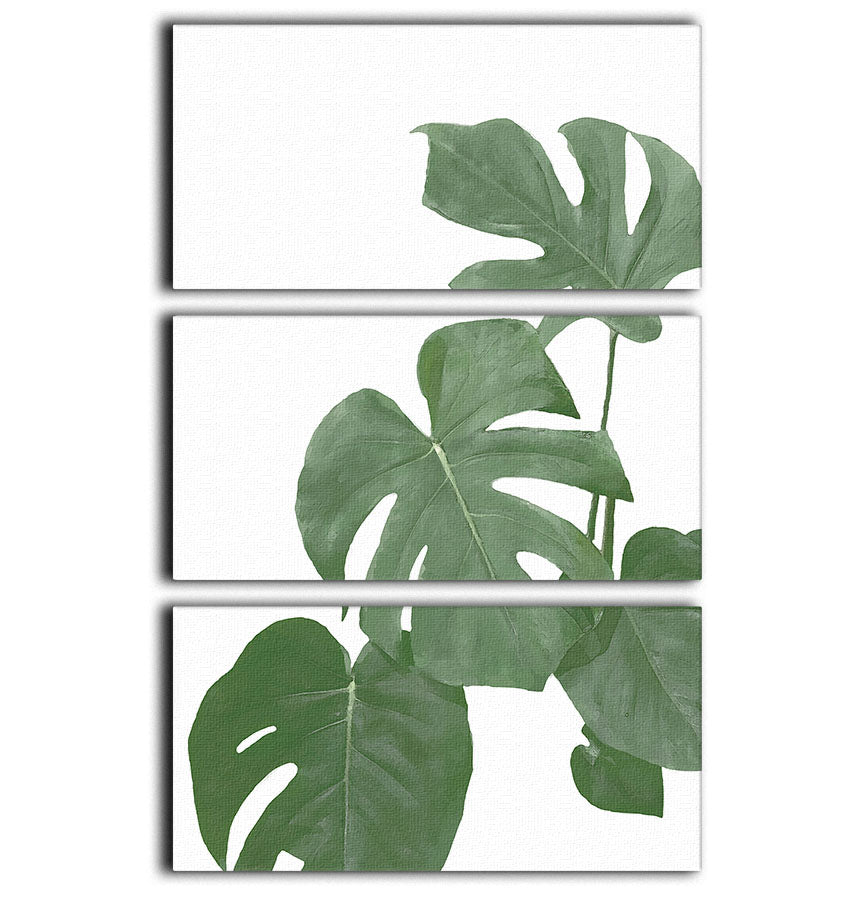 Monstera Aqua 03 3 Split Panel Canvas Print - Canvas Art Rocks - 1