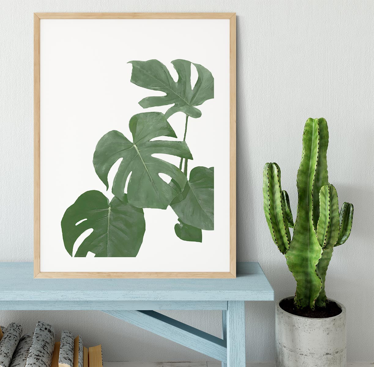 Monstera Aqua 03 Framed Print - Canvas Art Rocks - 3