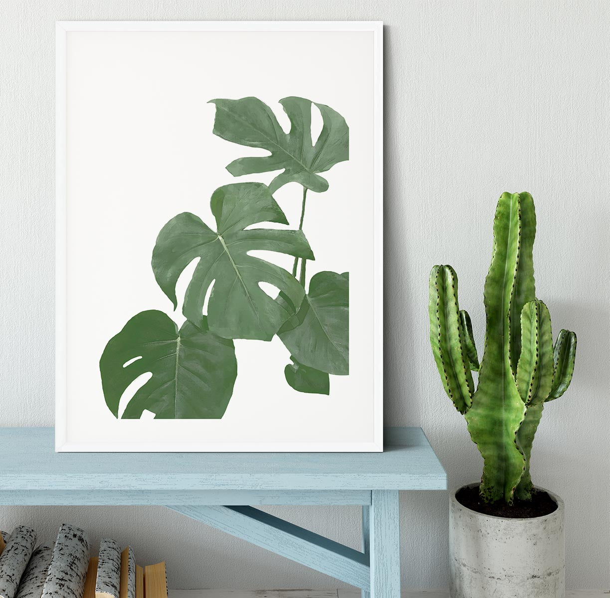 Monstera Aqua 03 Framed Print - Canvas Art Rocks - 5