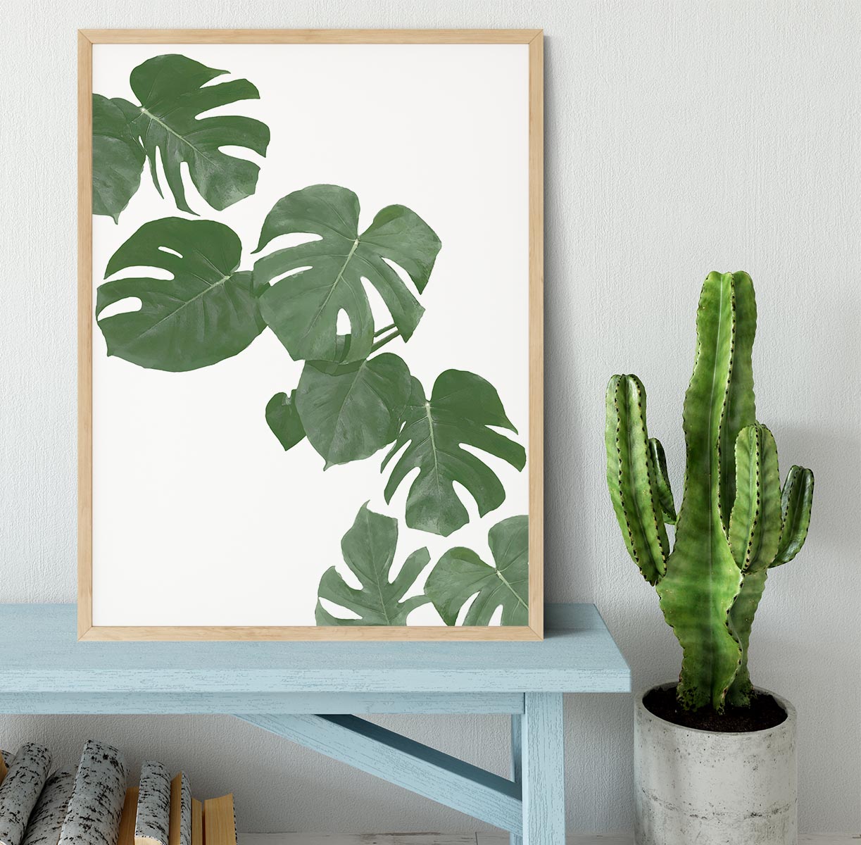 Monstera Aqua 02 Framed Print - Canvas Art Rocks - 4