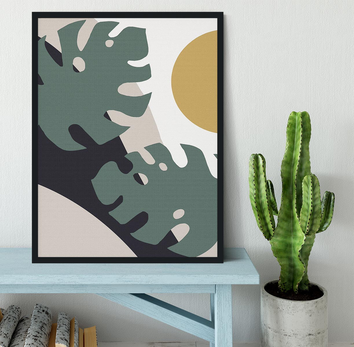 Monstera Cut Out 01 Framed Print - Canvas Art Rocks - 2