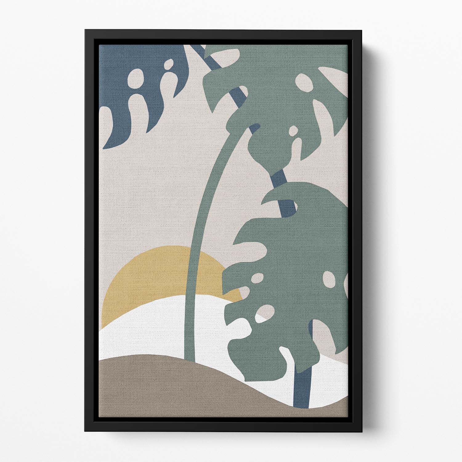 Monstera Cut Out 02 Floating Framed Canvas - Canvas Art Rocks - 2