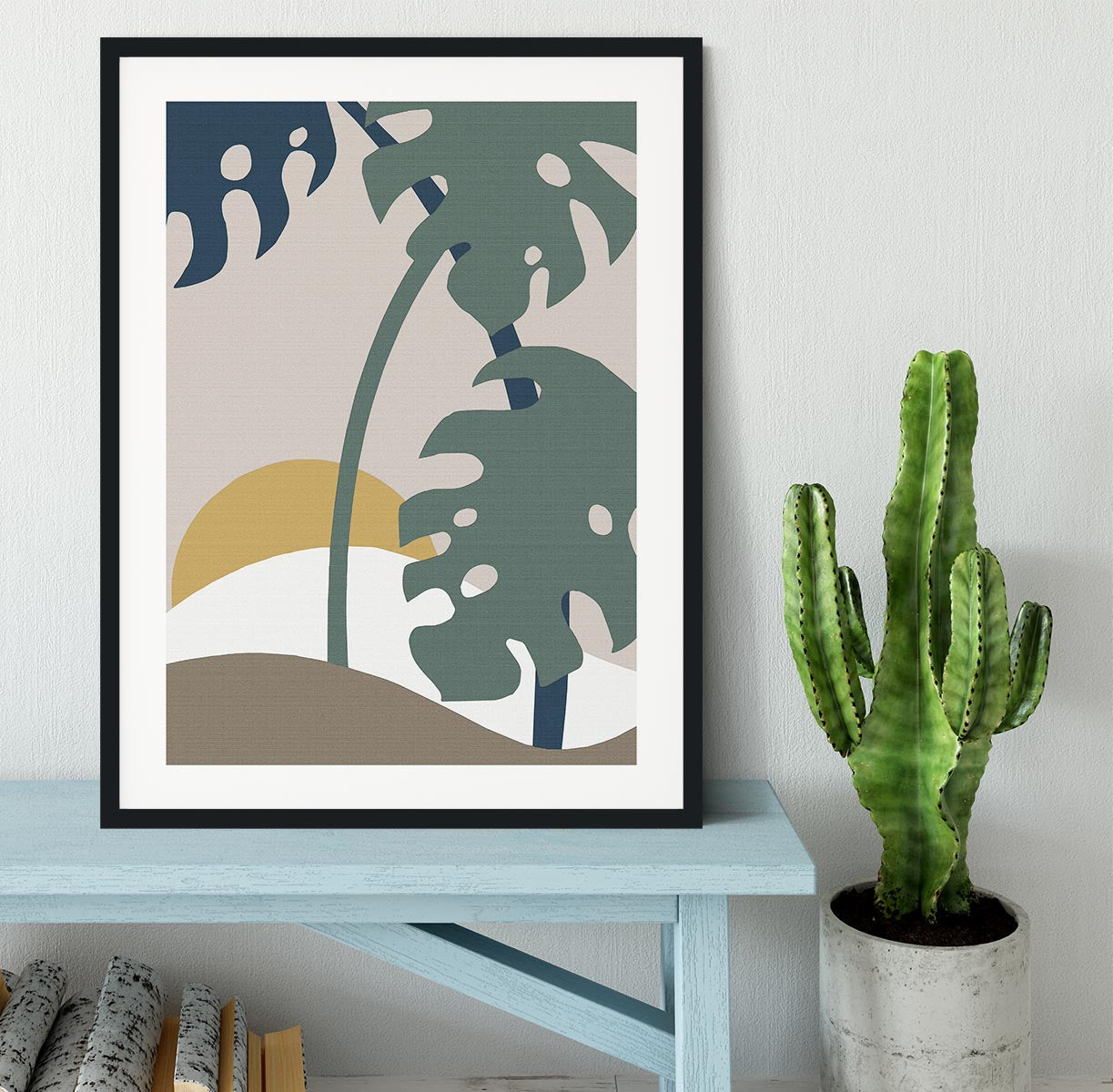 Monstera Cut Out 02 Framed Print - Canvas Art Rocks - 1