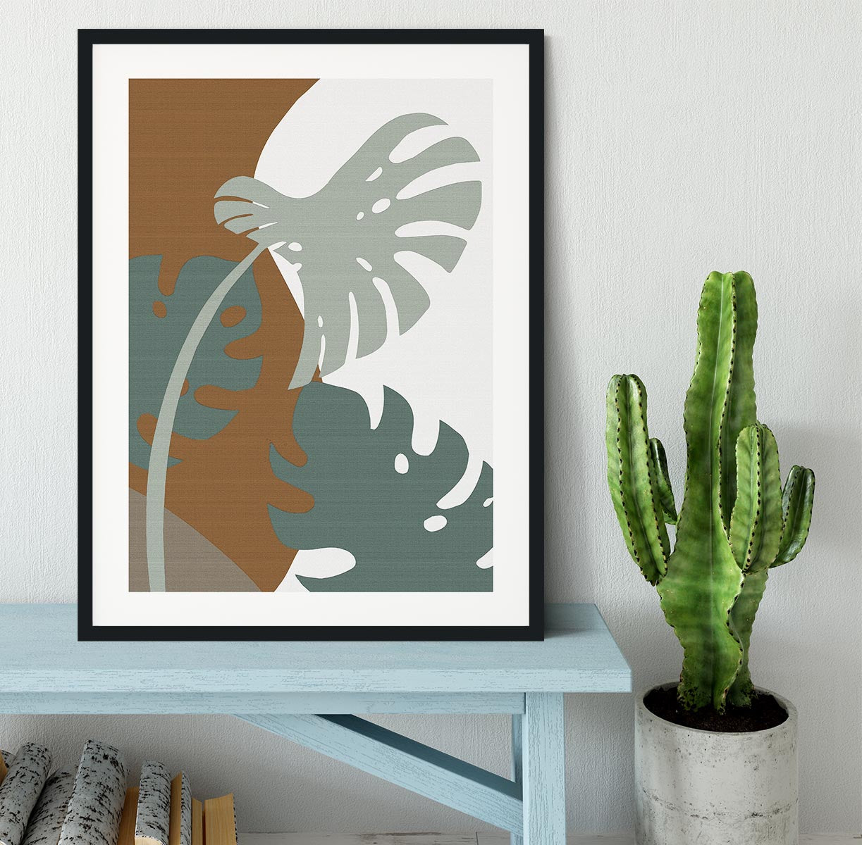 Monstera Cut Out 03 Framed Print - Canvas Art Rocks - 1