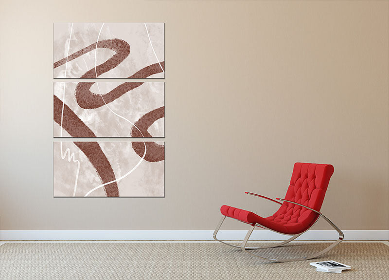Abstract Fuzz 02 3 Split Panel Canvas Print - Canvas Art Rocks - 2