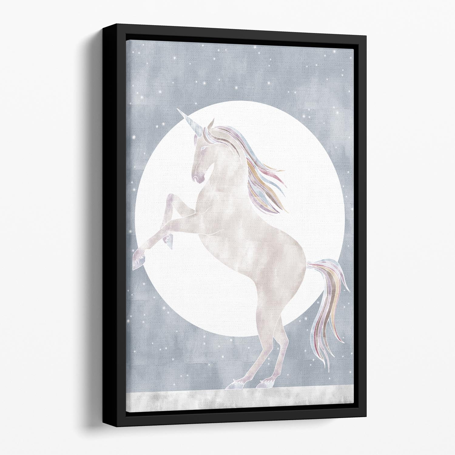 Rising Unicorn Floating Framed Canvas - Canvas Art Rocks - 1