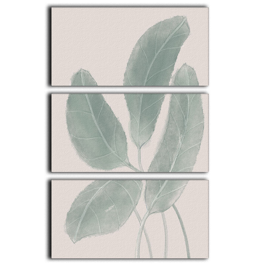 Leaves Watercolor 3 Split Panel Canvas Print - Canvas Art Rocks - 1