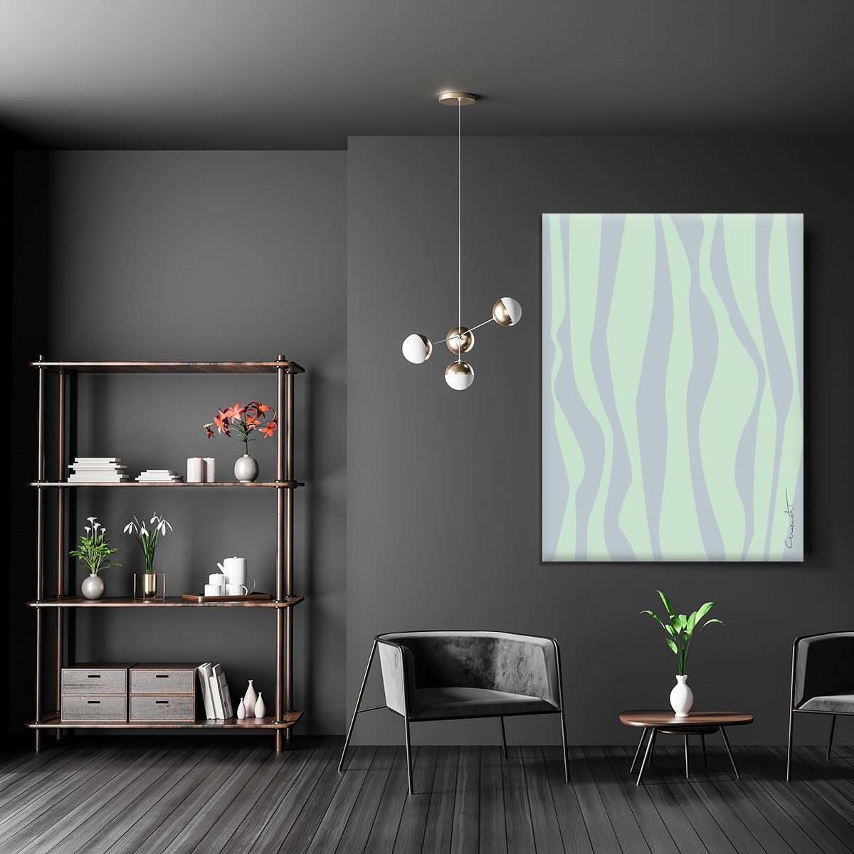 Wavy Stripes Canvas Print or Poster - Canvas Art Rocks - 5