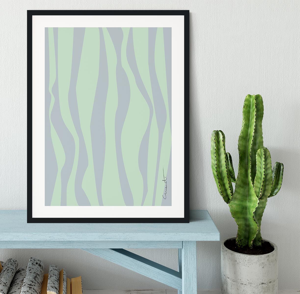 Wavy Stripes Framed Print - Canvas Art Rocks - 1